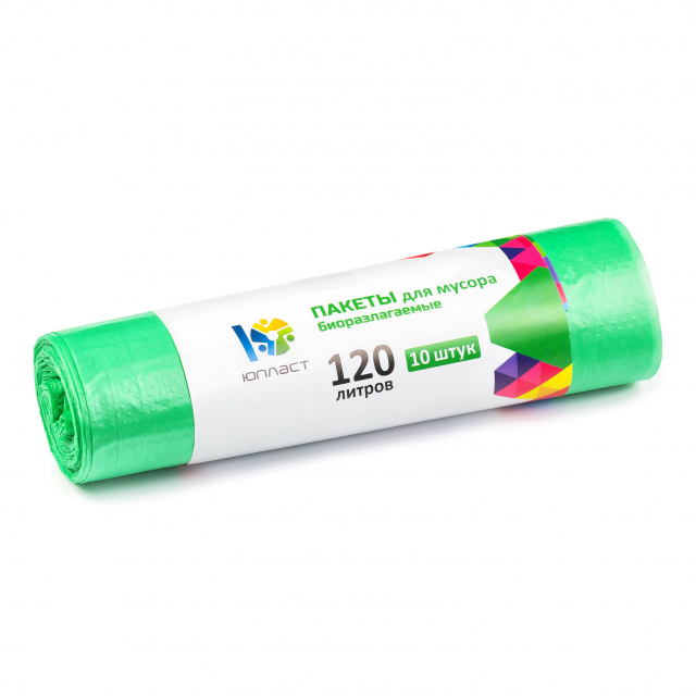 Пакеты для мусора БИО 120 л, 70*110 мм, 12 мкм, 10 шт.